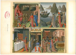 Tányér a „Illuminated Manuscripts in the British Museum: Miniatures, Borders and Initials” (Illuminated Manuscripts in the British Museum: Miniatures, Borders and Initials) című könyvből